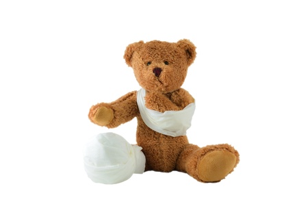 Suffering Injured Sweet Teddy Bearの写真素材
