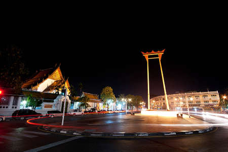 Suthat Temple and the Giant Swing in Bangkok, Thailand のeditorial素材