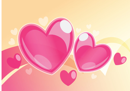 Couple hearts with backgroundのイラスト素材