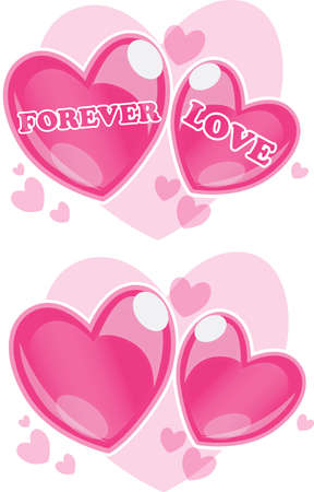 Forever love couple heartsのイラスト素材