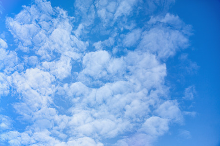 Clear autumn sky with beautiful white clouds.の写真素材