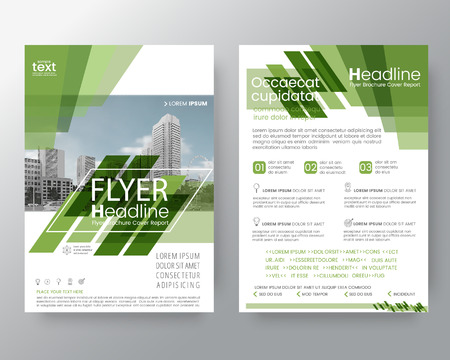 Abstract green diagonal line brochure annual report cover flyer poster design layout vector template in A4 sizeのイラスト素材