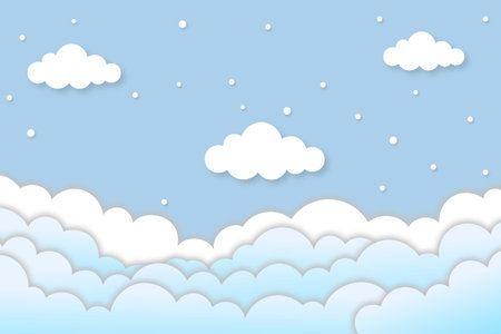 Colorful pastel pop art cartoon clouds with sky background.の写真素材