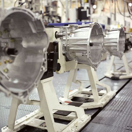 Interior of a transmissions factory.