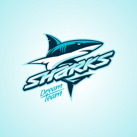sharks logo for a club or sport teamのイラスト素材