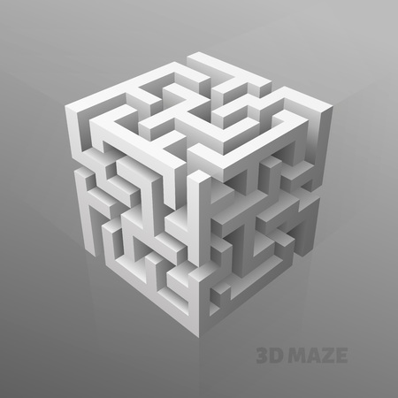 The maze cube cover or posterのイラスト素材