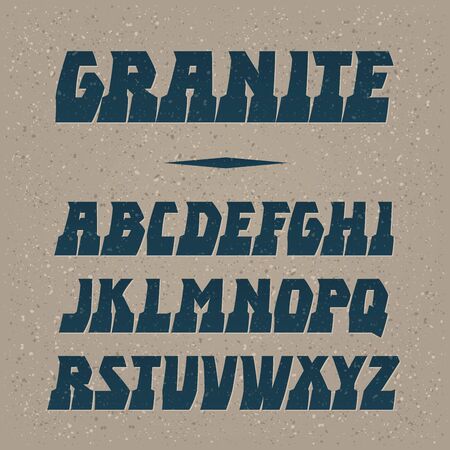 Granite vector font. Strong alphabet lettering. Latin letters.のイラスト素材
