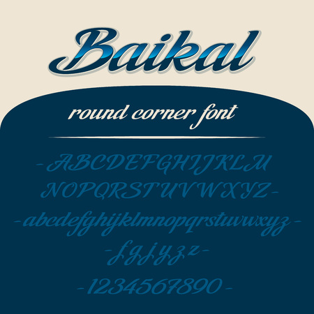 Baikal alphabet lettering. Vector font. Latin lettersのイラスト素材