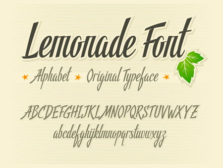 Handwritten lettering vector Lemonade font aphabetのイラスト素材