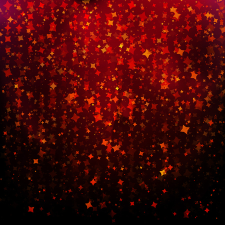 Festive abstract background. Falling red stars. Effect of confetti, curtain, fireworks. Can be used for design birthday, anniversary, weddings, wins in contests. Vector illustration of EPS10のイラスト素材