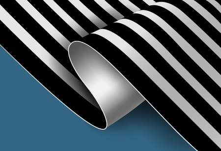 3d Wave of plastic, film, paper or cardboard.のイラスト素材