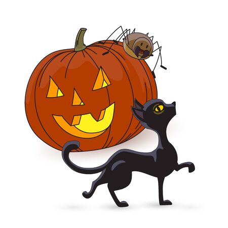 Illustration of cute funny characters for Halloween.のイラスト素材