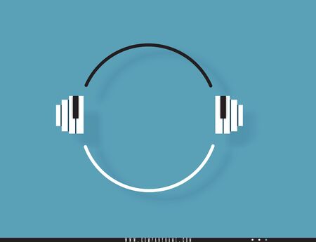 Musical quote in a frame. Creative quotation in the form of piano keys. Speech Bubble. Sign icon. Modern design elements for classical music. Isolated on a turquoise background. Vector illustrationのイラスト素材