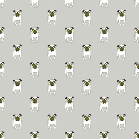 Pug. Breeds of dogs. Seamless pattern. Minimalism. Dog is a symbol of 2018. Chinese calendar. Vector illustrationのイラスト素材