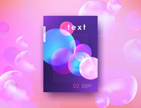 Abstract banner with liquid bubbles shapes and lines Corporate template for banner poster cover flyer 3d design elements Vector illustrationのイラスト素材