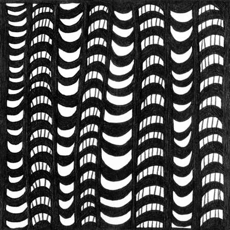 Fish scales ink texture. Abstract black and white hand drawn illustration, vintage background. Mermaid pattern, grunge old paper texture, textile design. Cartoon fish scales Line art wallpaper design.の写真素材