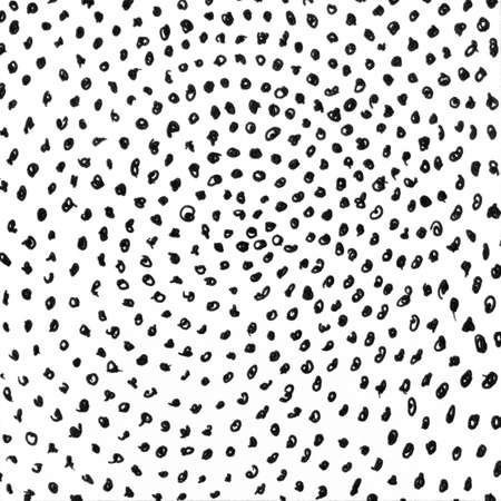 Dots ink texture background. Vintage black and white illustration with dots. Geometric abstract decorative pattern. Grunge ink drawing, modern paper art black texture mockup on white backdrop.の写真素材