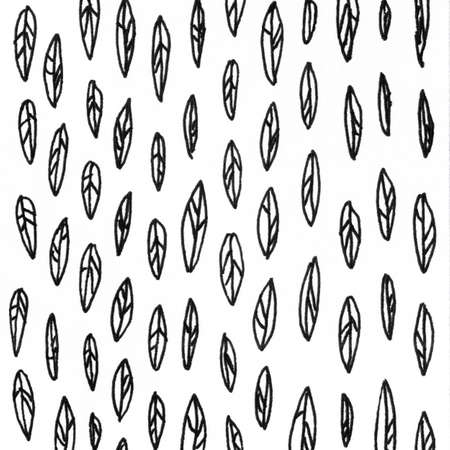 Tree leaves ink texture background. Vintage black and white illustration leaves. Hand drawn abstract decorative pattern. Grunge ink drawing, modern paper art black texture mockup on white backdrop.の写真素材