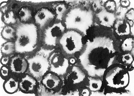 Spirals ink texture background. Vintage black and white illustration with spiral. Geometric abstract decorative pattern. Grunge ink drawing, modern paper art black texture mockup on white backdrop.の写真素材