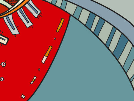 Abstract vector pattern, black and white doodles. Background for poster, postcard, backdrop. Illustration with abstract forms composition template. Psychedelic doodle graphic with lines, circles.のイラスト素材