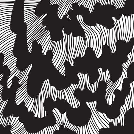 Abstract wavy lace lines texture. Hand drawn minimalistic vector illustration. Black ink abstract paint splash, calligraphy pen and ink, paint brush backgrounds, abstract line, hand drawn laces.のイラスト素材