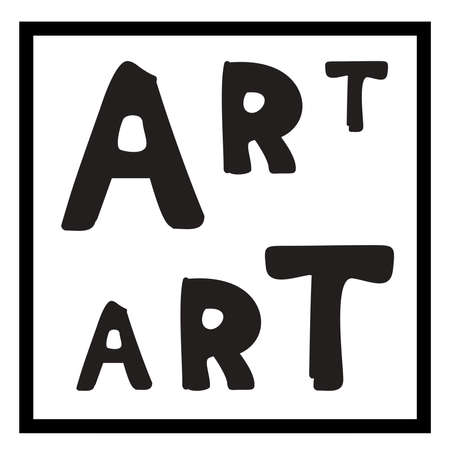 Word Art isolated pattern. Letters vector illustration. Illustration pattern wallpaper background. Typography design. Font with black and white symbols pattern on white background. Texture alphabet.のイラスト素材