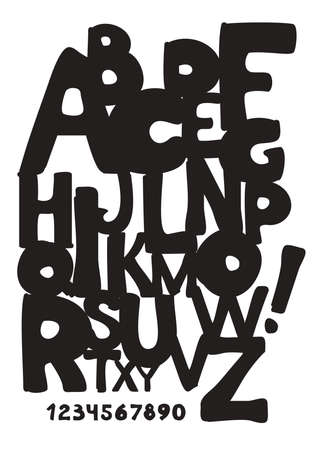 Alphabet isolated pattern. Letters vector illustration. Illustration pattern wallpaper background. Typography design. Font with black and white symbols pattern on white background. Texture alphabet.のイラスト素材