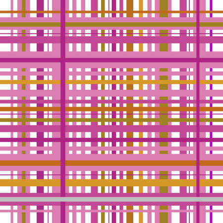 Checkered plaid vector background. Pink and yellow tartan, plaid seamless pattern, checked towel, geometrical abstract plaids, fashion tartan, vector plaid pattern fabric, plaid picnic background.のイラスト素材