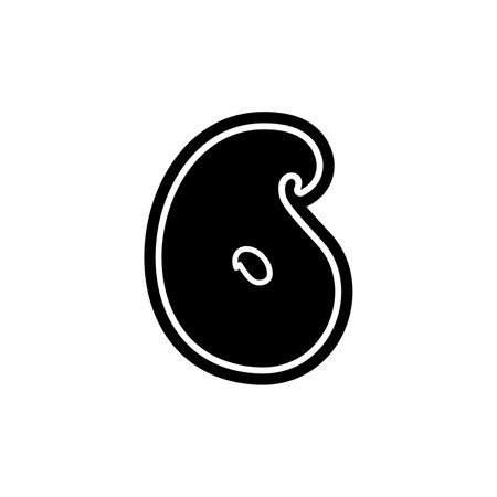 6 number six font decorative hand drawn lettering, vector numeral. Handwritten typographic design. Cartoon funny bold number for logo, poster, postcard, hand drawn design. Vector numbers, lettering.のイラスト素材