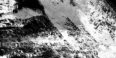 Abstract contemporary art paint illustration. Artistic drawing art. Painted hand drawn background, conceptual dry brush art in black and white colors. Long banner, contrast abstract texture.の写真素材