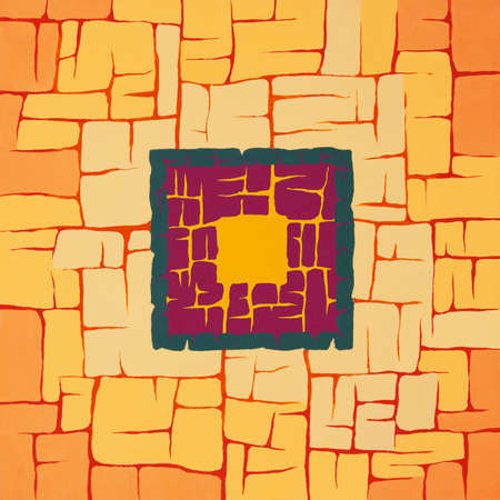 Abstract background with stone texture. Hand drawn illustration with bricks background pattern, stone texture for card, postcard, poster, backdrop, banner. Concept illustration.の写真素材