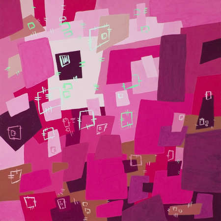 Abstract illustration fabric texture, contemporary art. Ethnic background with patches. Colorful grungy boho. Hand drawn illustration with ethnic patchwork for card, poster, backdrop, fabric print.の写真素材