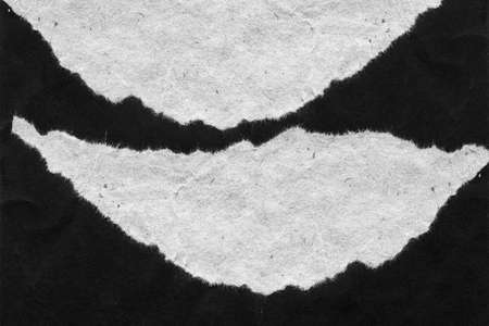 Abstract landscape, black and white minimalist art illustration. Contrast achromatic craft paper applique with lines. Black white minimalist abstract collage. Landscape for postcard, poster, banner.の写真素材