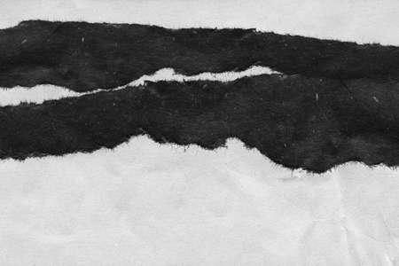 Abstract landscape, black and white minimalist art illustration. Contrast achromatic craft paper applique with lines. Black white minimalist abstract collage. Landscape for postcard, poster, banner.の写真素材