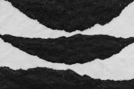 Abstract landscape, black and white minimalist art illustration. Contrast achromatic craft paper applique with lines. Black white minimalist abstract collage. Landscape for postcard, poster, banner.の写真素材