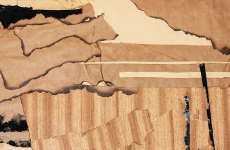 Landscape desert abstract illustration. Outdoor adventure graphic wallpaper with hills, mountains. Landscape vintage poster, scenery contemporary nature art, abstract craft paper appliqueの写真素材