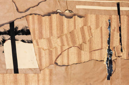 Landscape desert abstract illustration. Outdoor adventure graphic wallpaper with hills, mountains. Landscape vintage poster, scenery contemporary nature art, abstract craft paper appliqueの写真素材