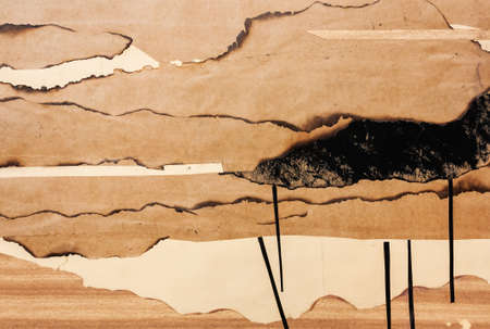 Landscape desert abstract illustration. Outdoor adventure graphic wallpaper with hills, mountains. Landscape vintage poster, scenery contemporary nature art, abstract craft paper appliqueの写真素材