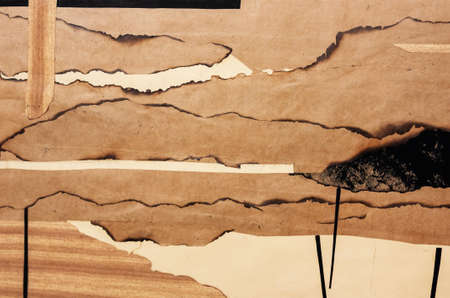 Landscape desert abstract illustration. Outdoor adventure graphic wallpaper with hills, mountains. Landscape vintage poster, scenery contemporary nature art, abstract craft paper appliqueの写真素材