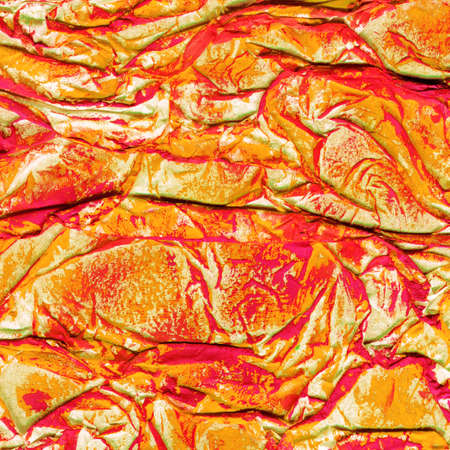 Contemporary abstract art illustration. Wrinkled paper texture paint drops.の写真素材