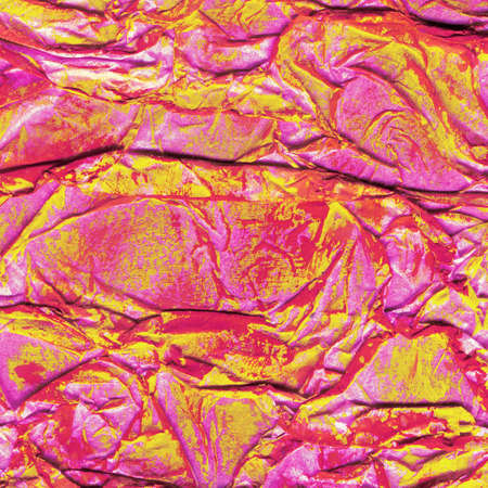 Contemporary abstract art illustration. Wrinkled paper texture paint drops.の写真素材