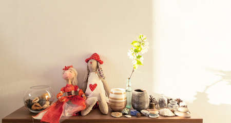 White living room minimalist interior shelf mockupの写真素材