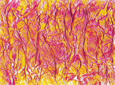 Contemporary abstract art illustration. Wrinkled paper texture paint drops.の写真素材