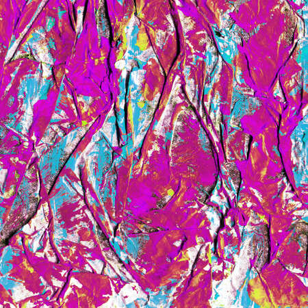 Contemporary abstract art illustration. Wrinkled paper texture paint dropsの写真素材