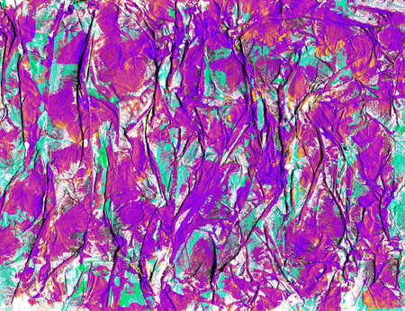 Contemporary abstract art illustration. Wrinkled paper texture paint dropsの写真素材