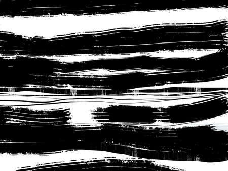 Abstract landscape ink hand drawn illustration. Black and white ink winter landscape with river. Minimalistic hand drawn illustration card background poster banner. Hand drawn watercolor black lines.の写真素材