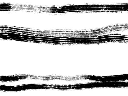 Abstract landscape ink hand drawn illustration. Black and white ink winter landscape with river. Minimalistic hand drawn illustration card background poster banner. Hand drawn watercolor black lines.の写真素材