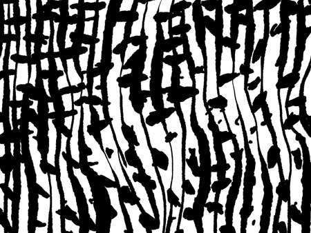 Strokes dots ink texture background. Vintage black and white illustration strokes. Geometric abstract decorative pattern. Grunge ink drawing, modern paper art black texture mockup on white backdrop.の写真素材