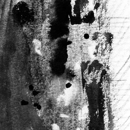 Abstract landscape ink hand drawn illustration. Black and white ink winter landscape with river. Minimalistic hand drawn illustration card background poster banner. Hand drawn watercolor black lines.の写真素材