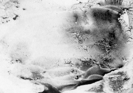 Abstract landscape watercolor hand drawn illustration. Black and white watercolor landscape. Minimalist hand drawn illustration card background poster banner. Hand drawn watercolor black and whiteの写真素材